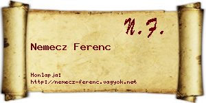 Nemecz Ferenc névjegykártya